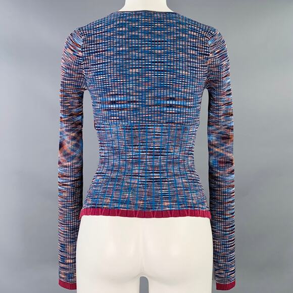 JONATHAN SIMKHAI S Vesna Multi Color Viscose Blend Knit Twist Front Casual Top - Picture 4 of 6